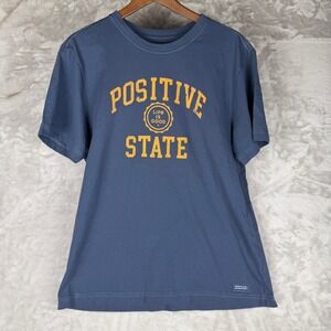 Life is Good Mens Crusher Tee Positive State Graphic T-Shirt Blue Medium